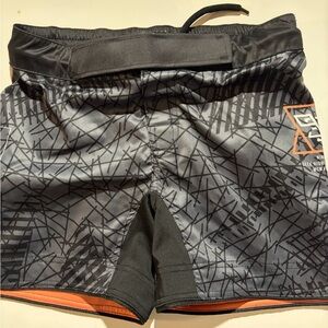 93 Brand Citizen Fight Shorts Black Gray Orange MMA Grappling Shorts Men’s M